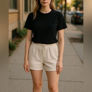 NWT AYR The Waffle Cone Short in Seashell Pima Cotton High Rise XS